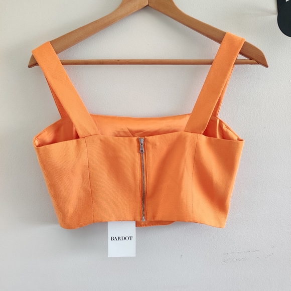 BNWT BARDOT|| SUNSET ORANGE Crop top/ bralette Size 14 - Picture 2 of 11